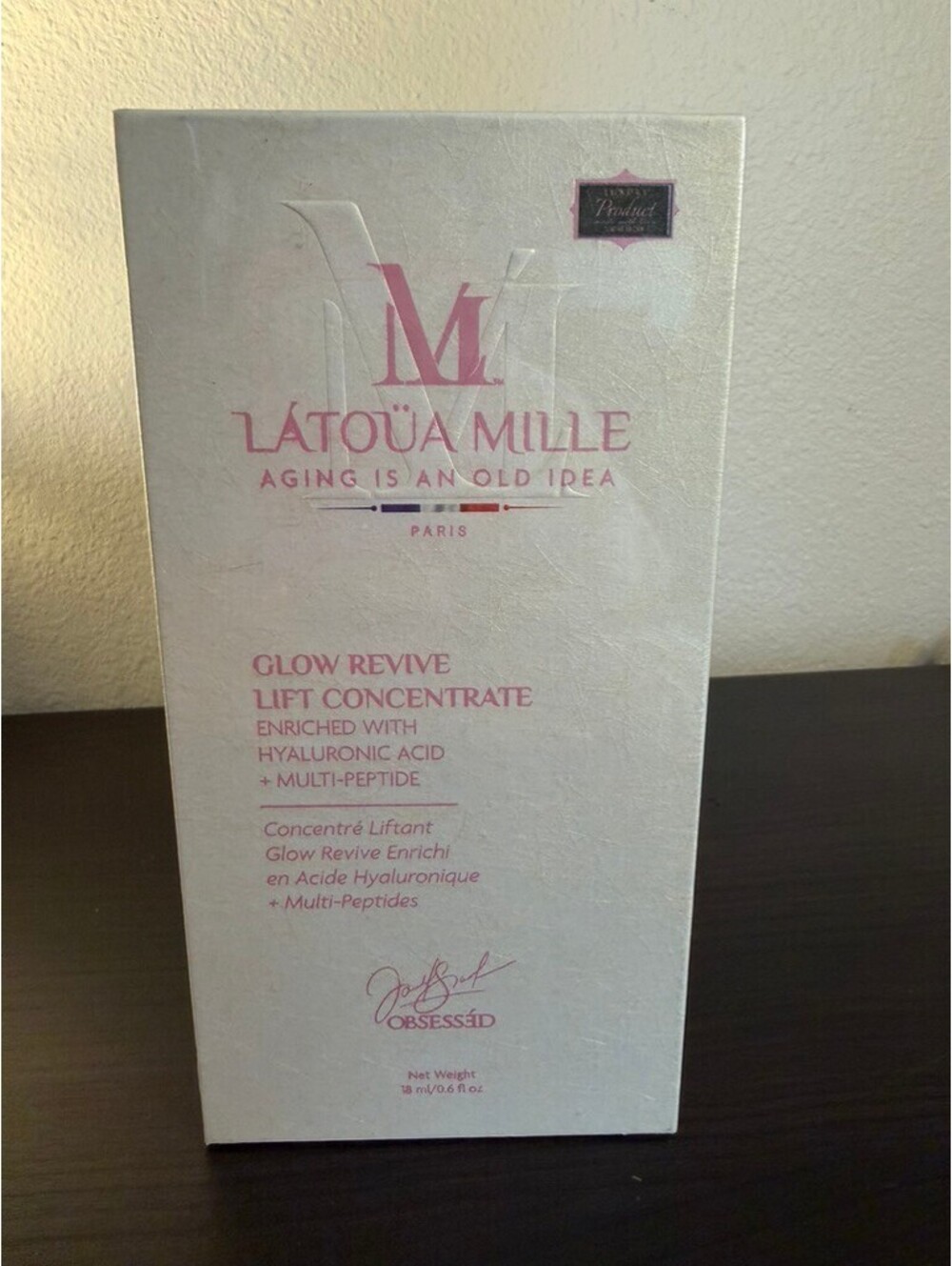 LÁTOÜA MILLE Glow Revive Lift Concentrate Hyaluronic Acid Peptides 18ml NIB